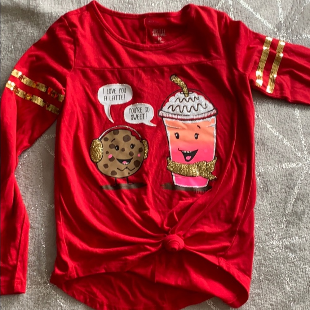 Red sequined shirt